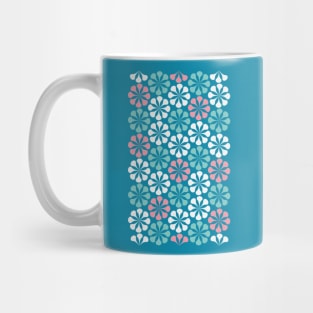 Mod flower pattern (blue, white and pink) Mug